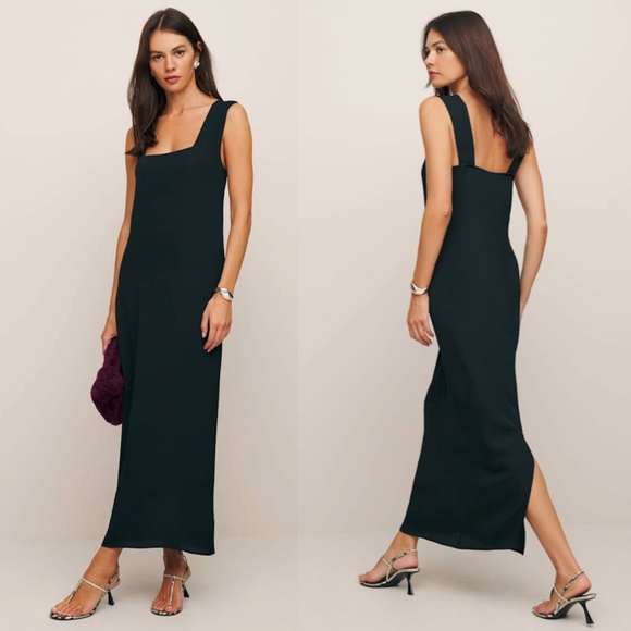 reformation vea dress black sale Mesh Contrast Mini Dress main image 1